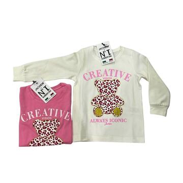 GIRLS' LONG-SLEEVED T-SHIRT WITH JHM PRINT 53FB415 - CIAM Centro Ingrosso Abbigliamento